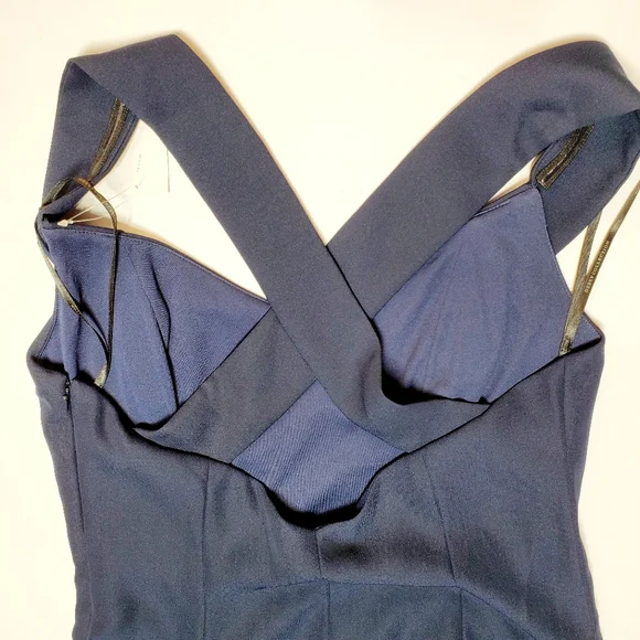 NWT Dessy Collection Off-the-Shoulder Criss Cross Back Trumpet Gown Sz 14 - Picture 8 of 11